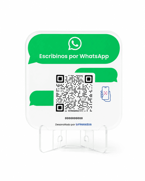 Cartel con QR para generar contactos por WhatsApp