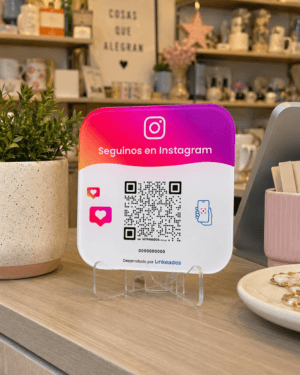 QR instagram con pie de acrilico Cartel con QR Instagram