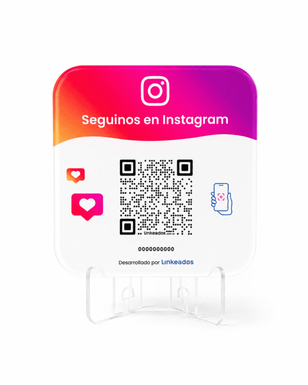 Cartel con QR para ganar seguidores en Instagram
