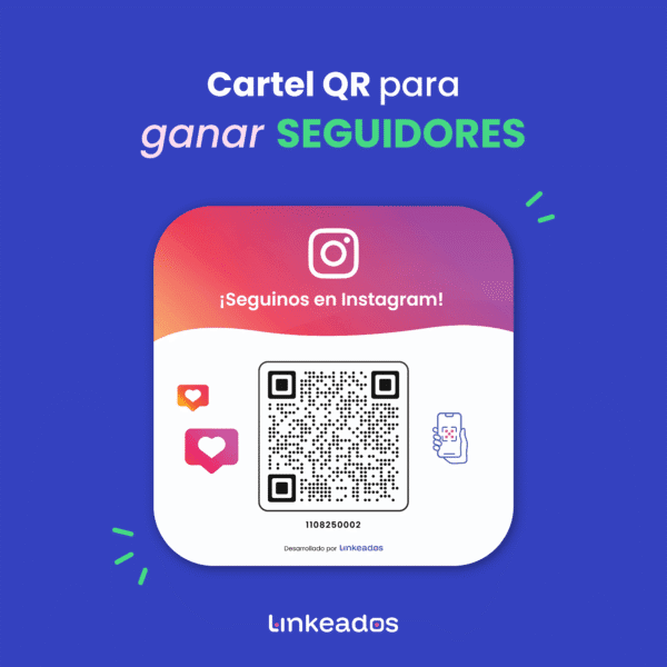 Cartel QR para ganar seguidores en Instagram