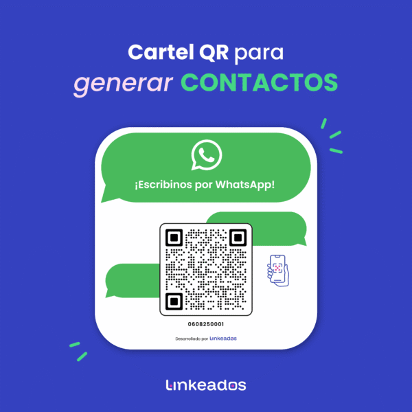 Cartel QR para generar contactos por WhatsApp