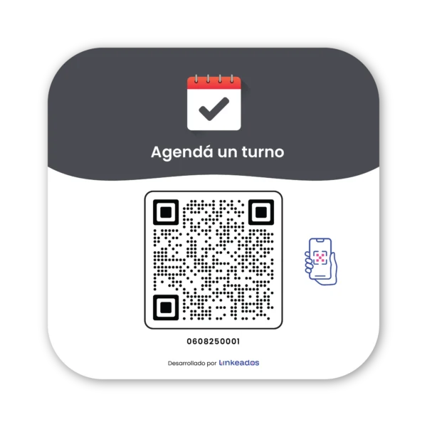 Cartel QR dinámico de acrílico para agendar visitas y turnos ideal para empresas, locales, comercios, pymes y negocios físicos con análisis de estadísticas y seguimiento de uso por medio de reportes – Linkeados