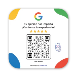 Cartel QR dinámico de acrílico para capturar reseñas de Google mi negocio ideal para empresas, locales, comercios, pymes y negocios físicos con análisis de estadísticas y seguimiento de uso por medio de reportes – Linkeados