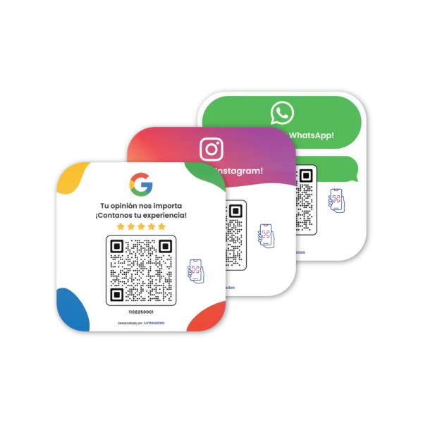 Combo con descuento y en oferta de carteles y Productos personalizables y a medida con QR dinámico de acrílico para multiples usos ideal para campañas de marketing, empresas, locales, comercios, pymes y negocios físicos con análisis de estadísticas y seguimiento de uso por medio de reportes – Linkeados