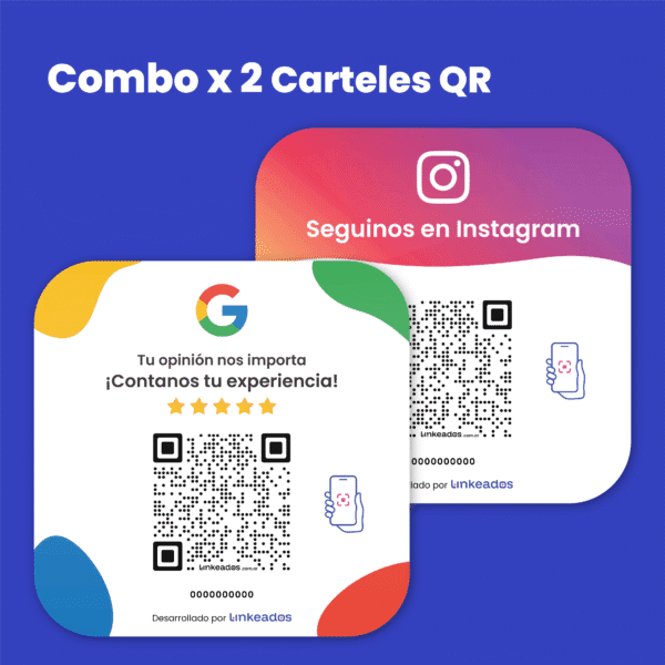 Combo x2 Carteles QR Clásicos a elección