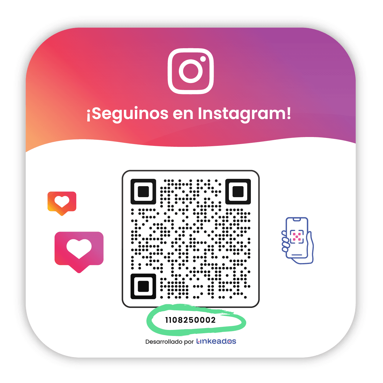 ID o código de identificación único del QR de Linkeados