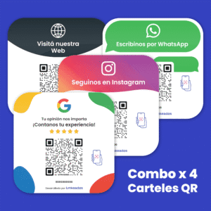 Combo x4 Carteles QR Clásicos a elección