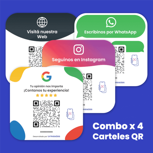 combo x4 carteles QR con titulo@3x-8 Combo x4 Carteles QR Clásicos a elección