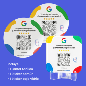 Kit Cartel+Sticker Template Kit de QRs Reseñas de Google ⭐
